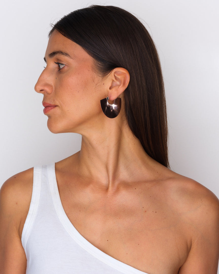 Crescent Moon Earrings | Copper